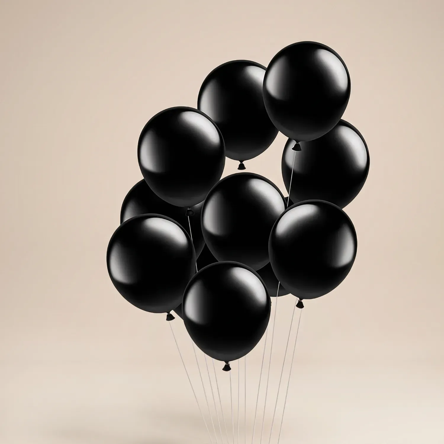 Premium Black Latex Balloons - Set of 10 for Elegant Celebrations