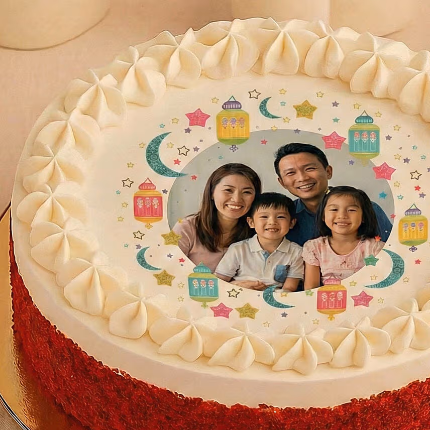 Selamat Hari Raya Red Velvet Photo Cake