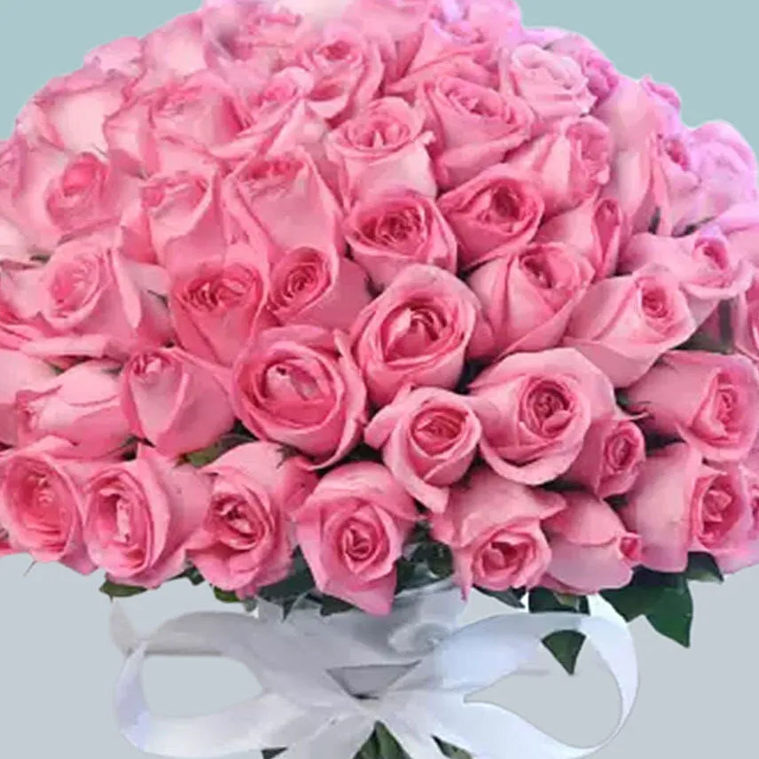 99 Pink Roses Bouquet For Valentine