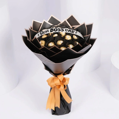 Luxurious Ferrero Rocher Chocolate Bouquet for Boss Day - Perfect Gift for the Best Boss Ever