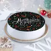 Festive Merry Christmas Pineapple Chocolate Photo Cake - Half Kg Delight
