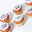 Delicious Vanilla Happy Anniversary Cupcakes - Set of 6