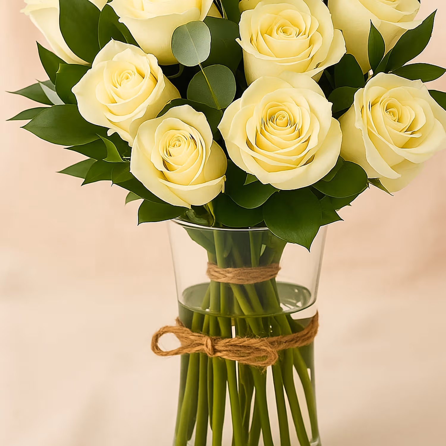 Vase Of Elegant White Roses