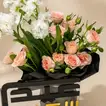 Noor Al Eid Floral Stand with Peach Roses, Matthiola & Chocolates