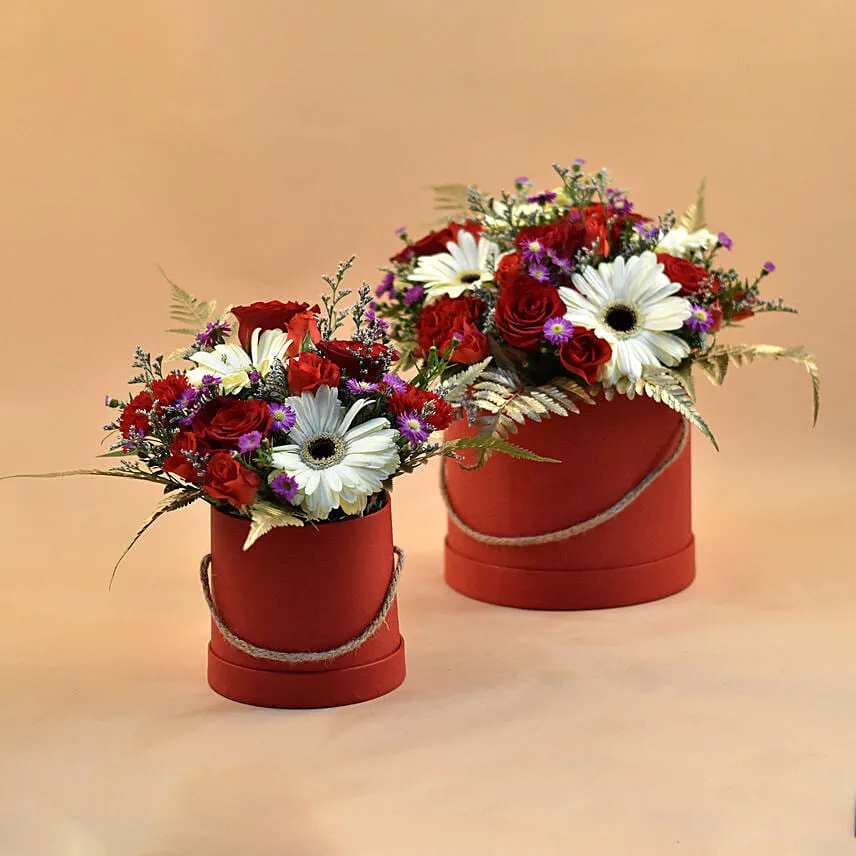 Ravishing Mixed Flowers Red Box Combo