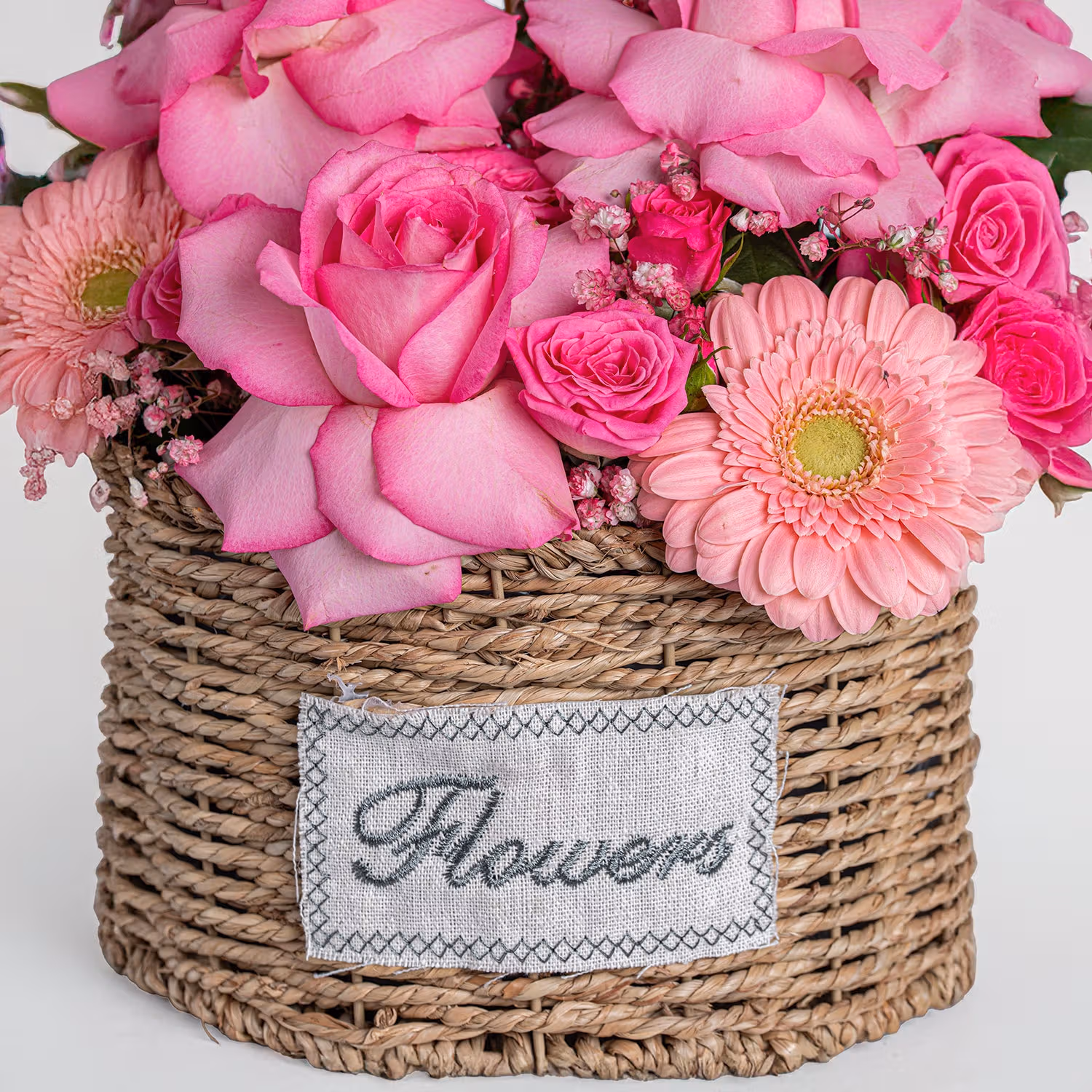 Elegant Pink Flower Basket Arrangement