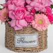 Elegant Pink Flower Basket Arrangement