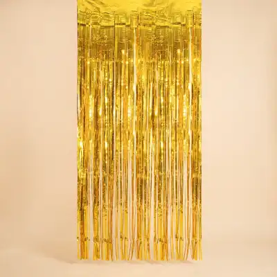 Luxury Golden Foil Fringe Curtain - Perfect for Parties and Events