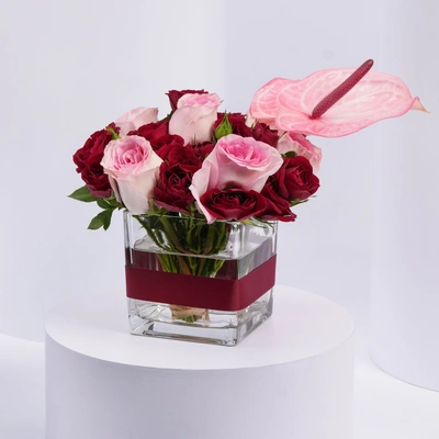 Elegant Serene Petal Harmony Vase Arrangement