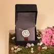 Titan Marhaba Women's Analog Watch with Silver-White Dial and Fresh Blooms Gift Set