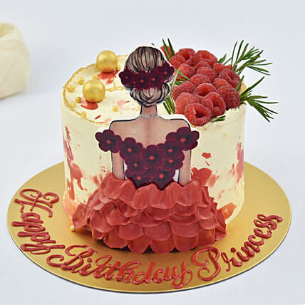 Delightful Princess Theme Chocolate Birthday Cake