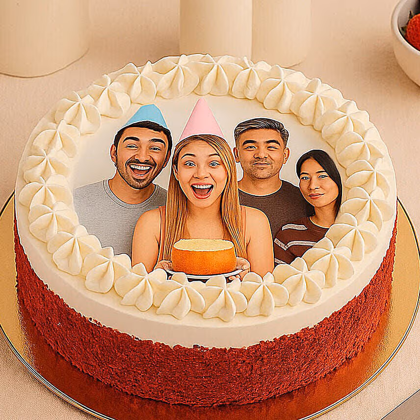 Red Velvet Photo Cake For Birthday