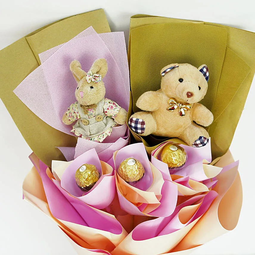 Mini Cuddles And Rocher Bouquet