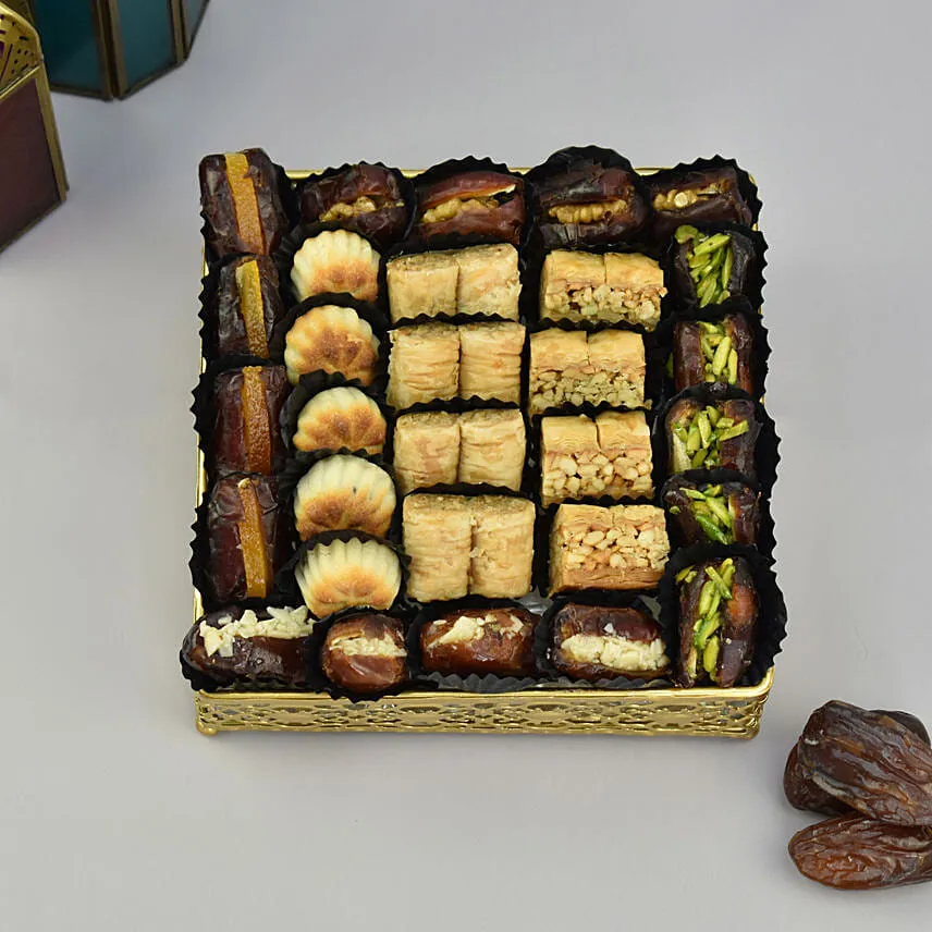 Square Tray of Dates and Baklava