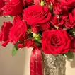 Eternal Velvet Red Rose Bouquet with Elegant Vase