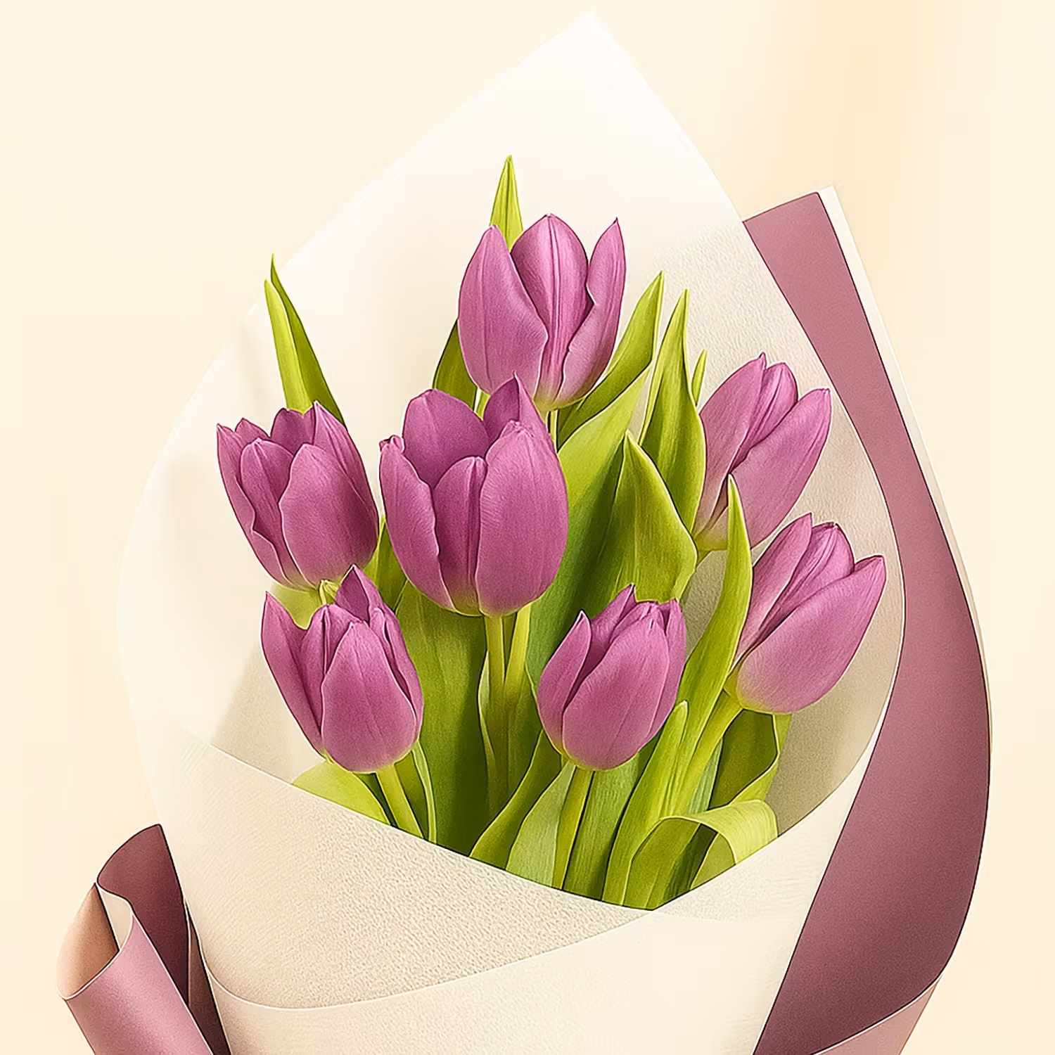 Elegant Bouquet of 7 Purple Tulips - Perfect for Any Occasion