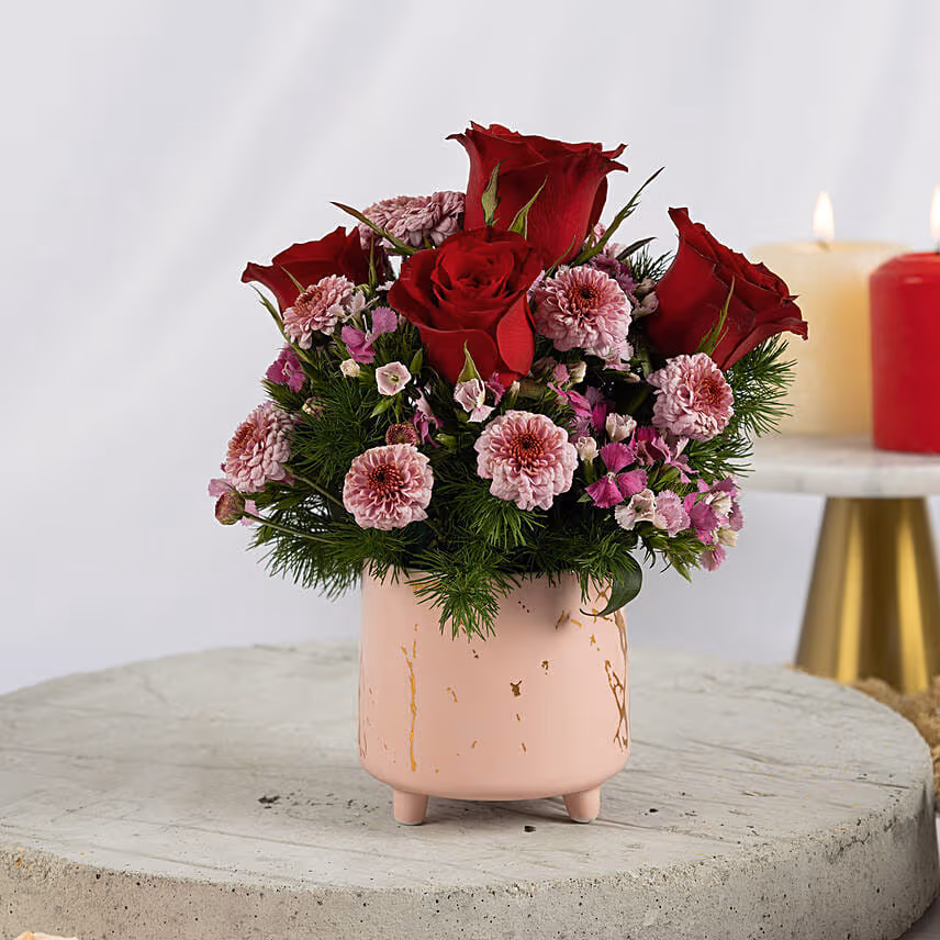 Heartfelt Floral Wishes with Teddy
