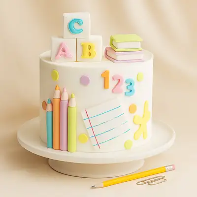 Educational Fun: Pencil & Frosting Delight Cake - Chocolate