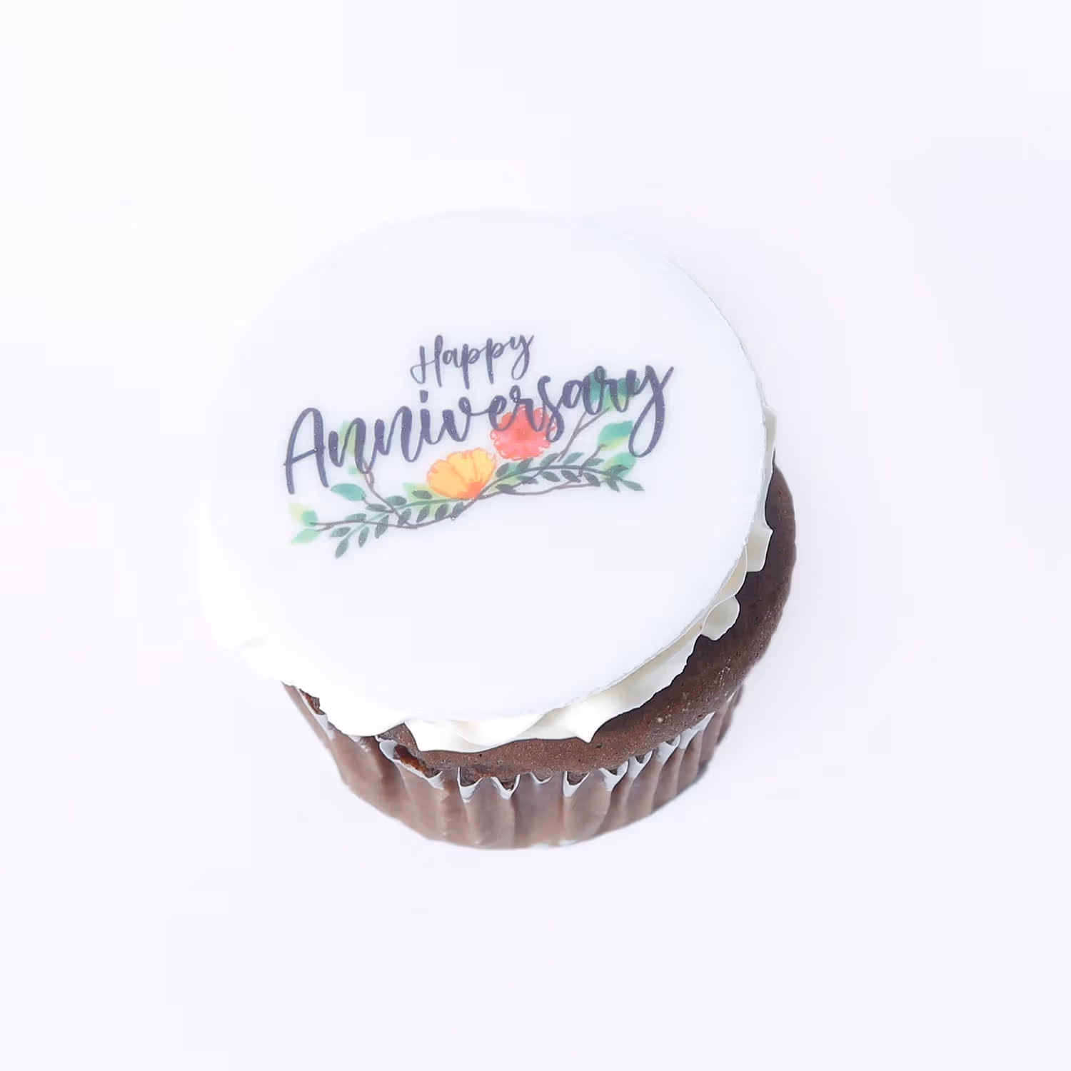 Delicious Chocolate Happy Anniversary Cupcakes - Pack of 6