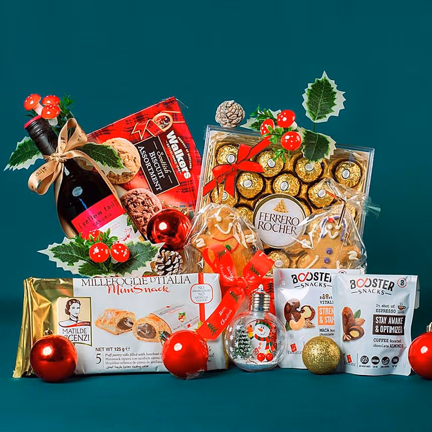 X Mas Munchies N Wine Hamper