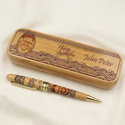 Personalised Wooden Pen N Box