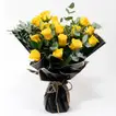 Exquisite Yellow Roses Bouquet and Decadent Choco Berry Cake Combo