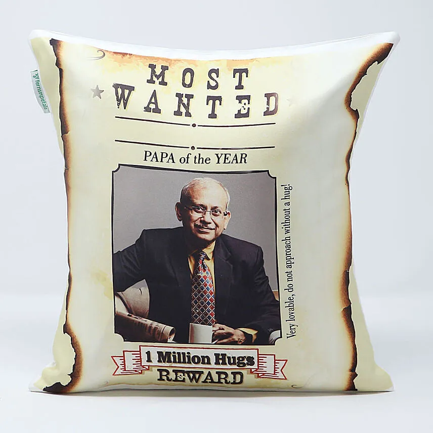 Personalised Most Wanted Papa Cushion