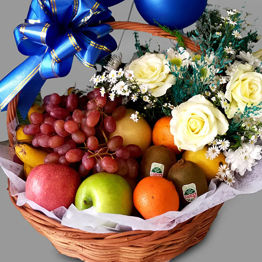 Fruits With Flowers And Balloons