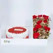 Birthday Bliss: Luxurious Red Velvet Cake with Elegant Floral Arrangement