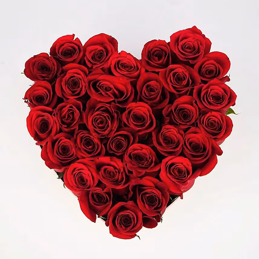 Red Rose In Heart Shape Box