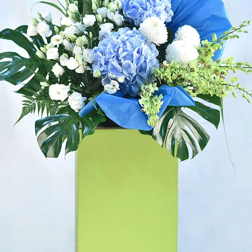 Soothing Mixed Flowers Green Stand