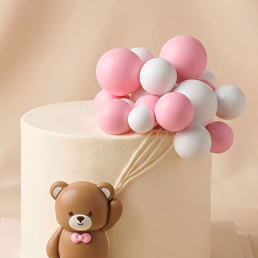 Sweet Bear and Balloons Celebration Cake