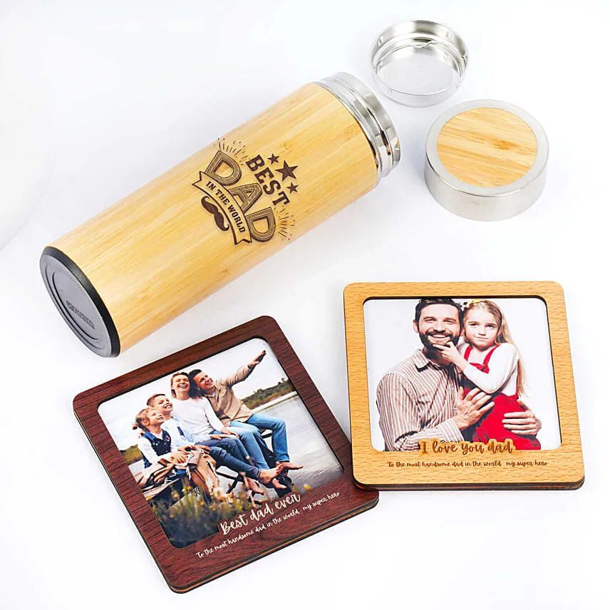 2 Fridge Magnet And Wooden Bottle For Dad