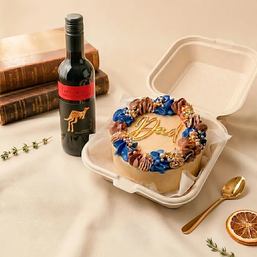 Yellow Tail Wine & Father's Day Bento Cake Set