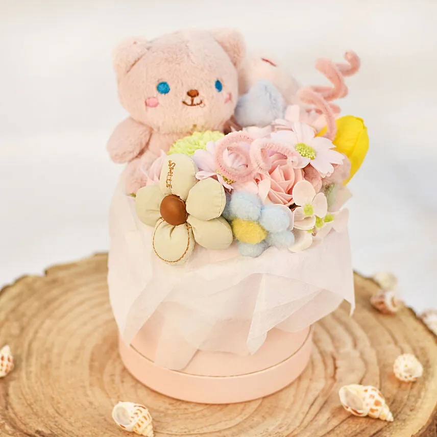 Mixed Soap with Pink Teddy in a Pink Box
