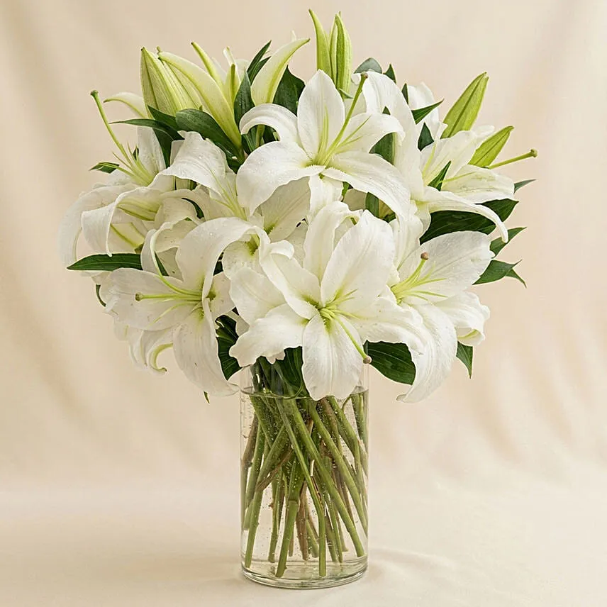 Serene Arranagement Of Lovely White Lilies