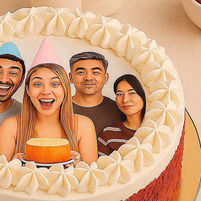 Red Velvet Photo Cake For Birthday