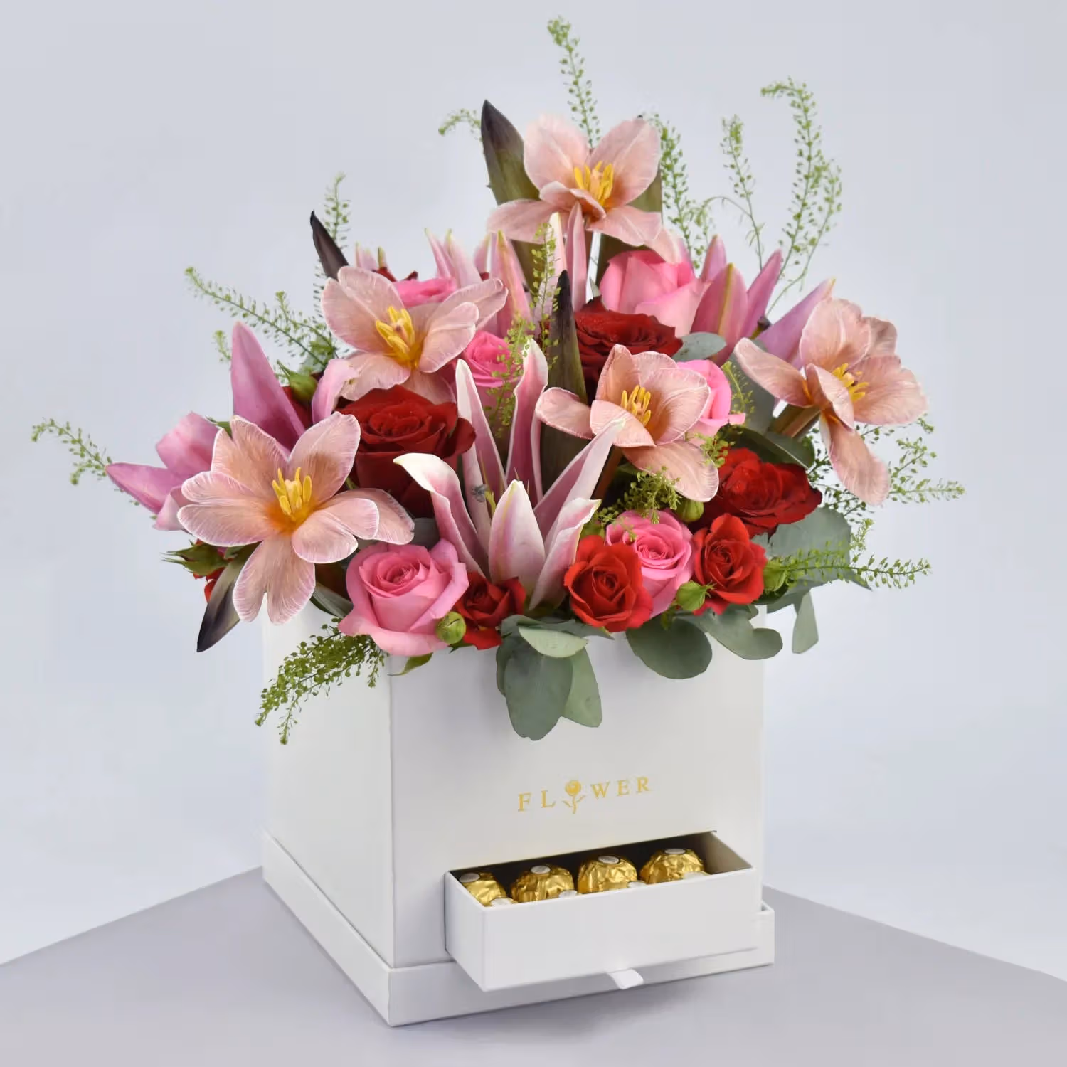 The Royale Collection: Luxurious Floral & Chocolate Arrangement