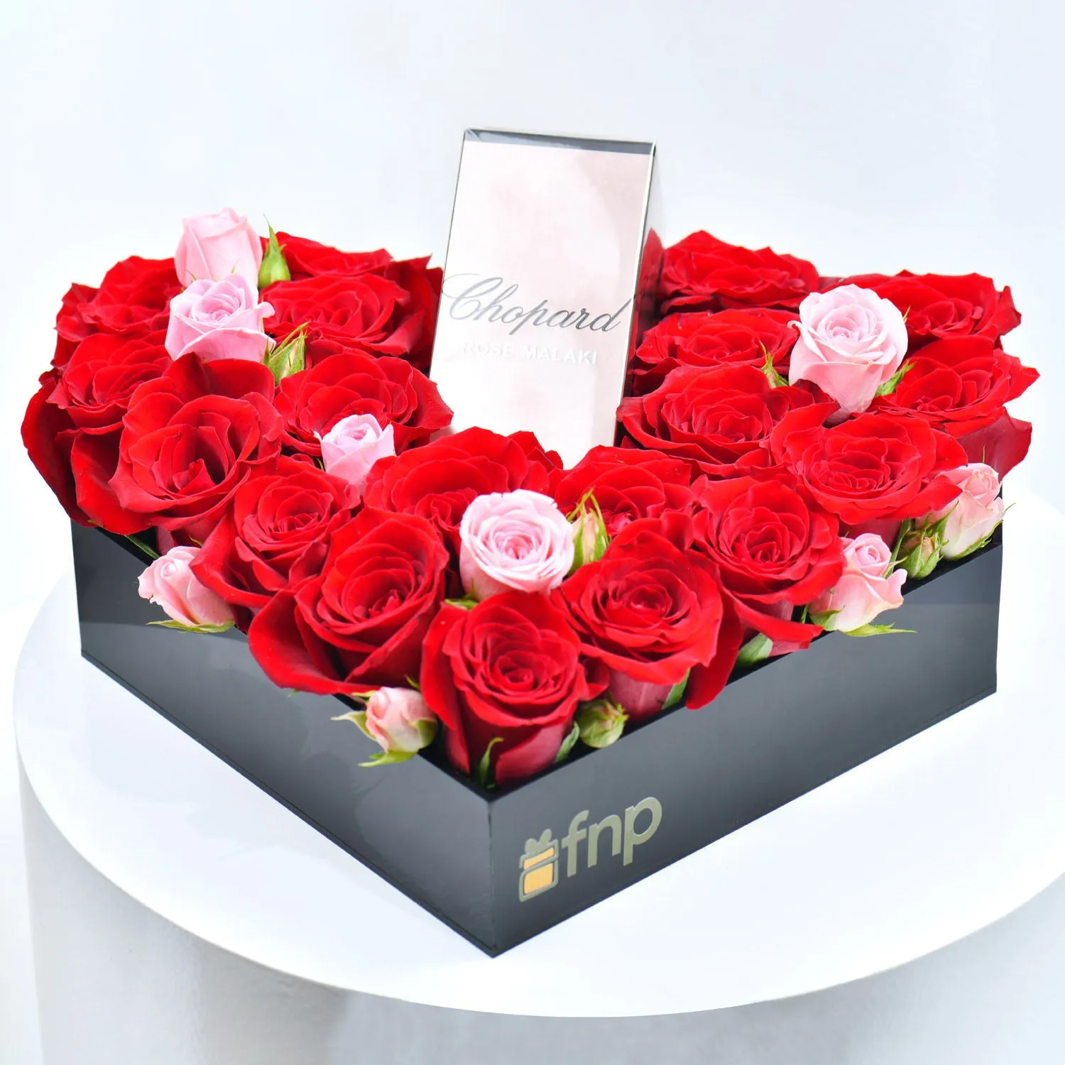 Luxurious Chopard Giftbox with Red Roses and Rose Malaki Perfume