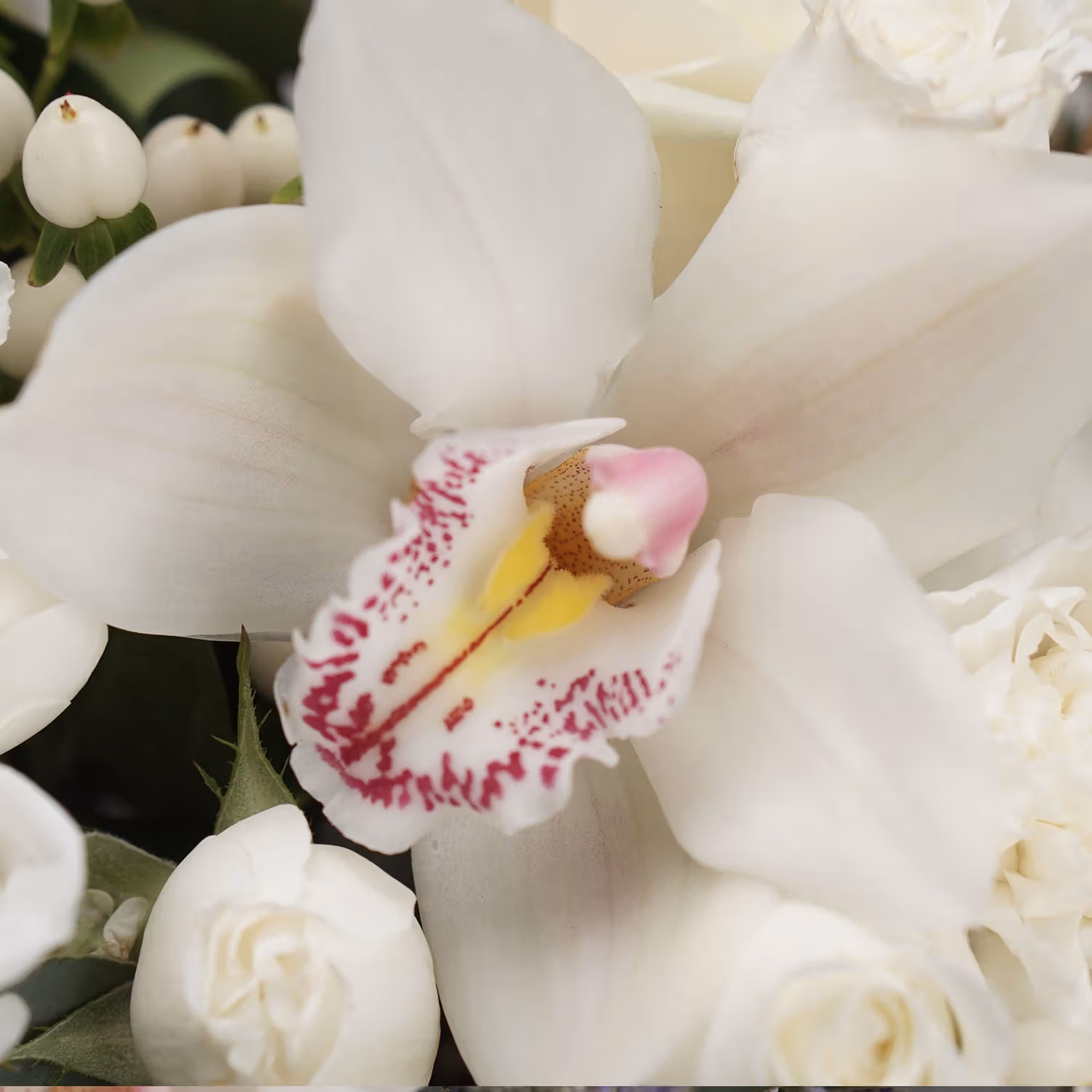 Serene Mixed Flowers White Vase
