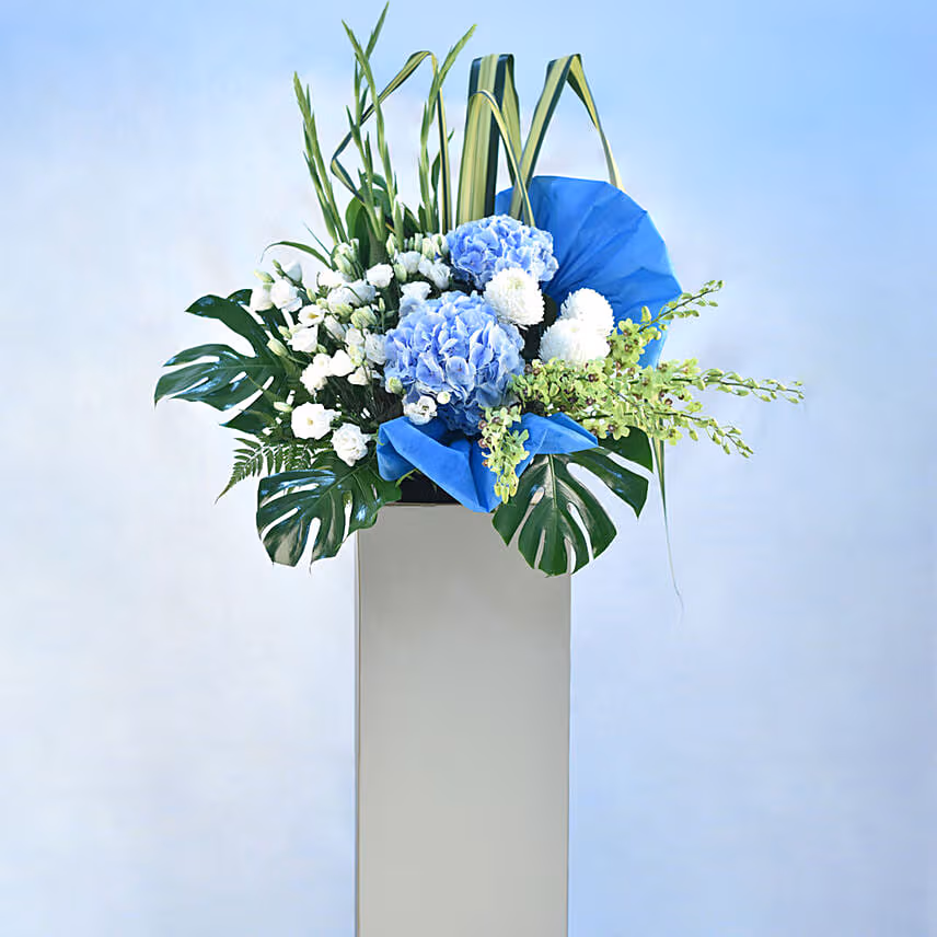 Soothing Mixed Flowers Black Stand