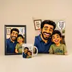 Deluxe Father's Day Gift Set: Personalized Frame, Mug & Cushion