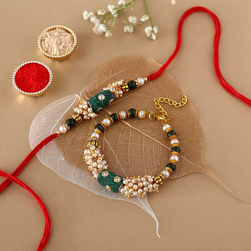 Sneh Classic Family Rakhi Set & Rasgullas