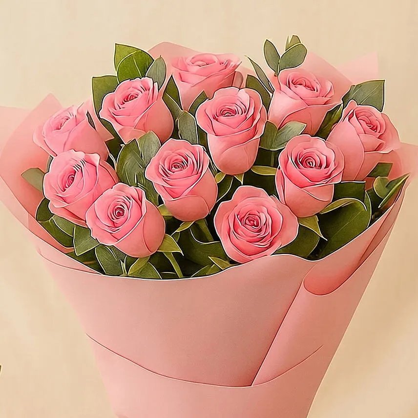 Passionate 20 Pink Roses Bouquet