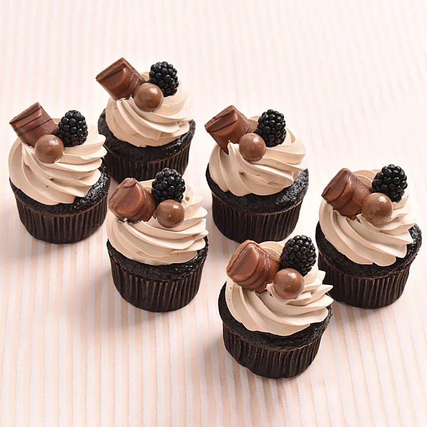 Eggless Chocolate Cup Cakes 6 Pcs