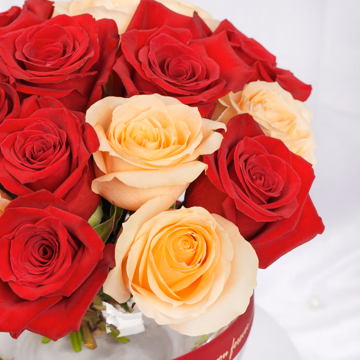 Valentine's Symphony: A Harmonious Bouquet of Roses - With Topper