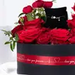 Radiance of Romance: Exquisite Rose Bouquet with Elegant Silver Love Necklace