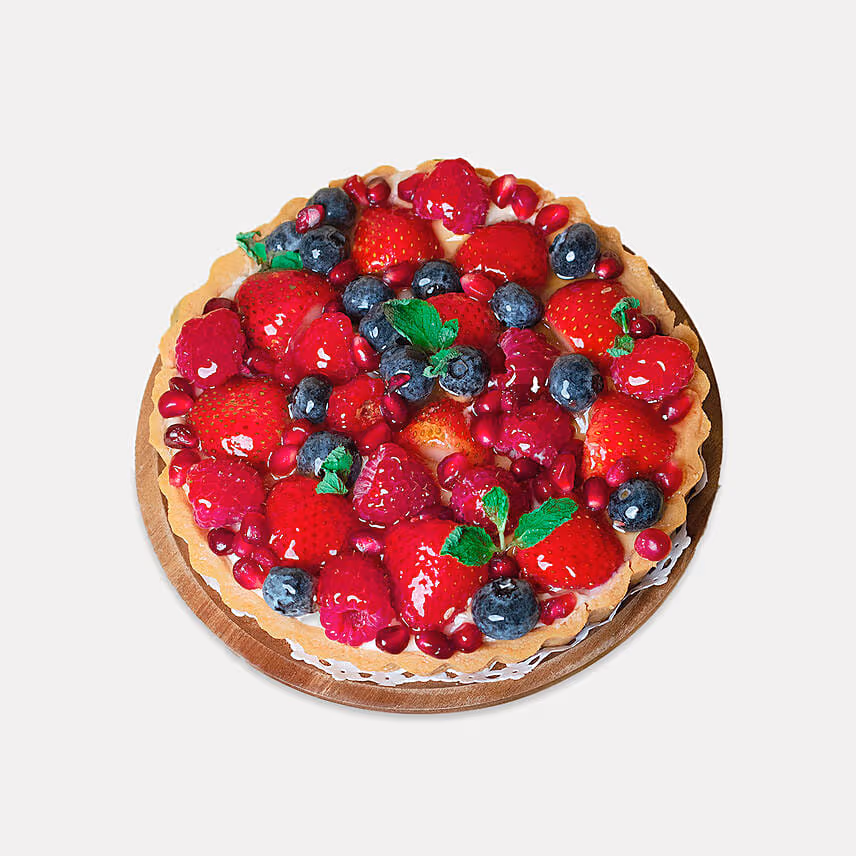 Berries Tart Cake With Birthday Balloons