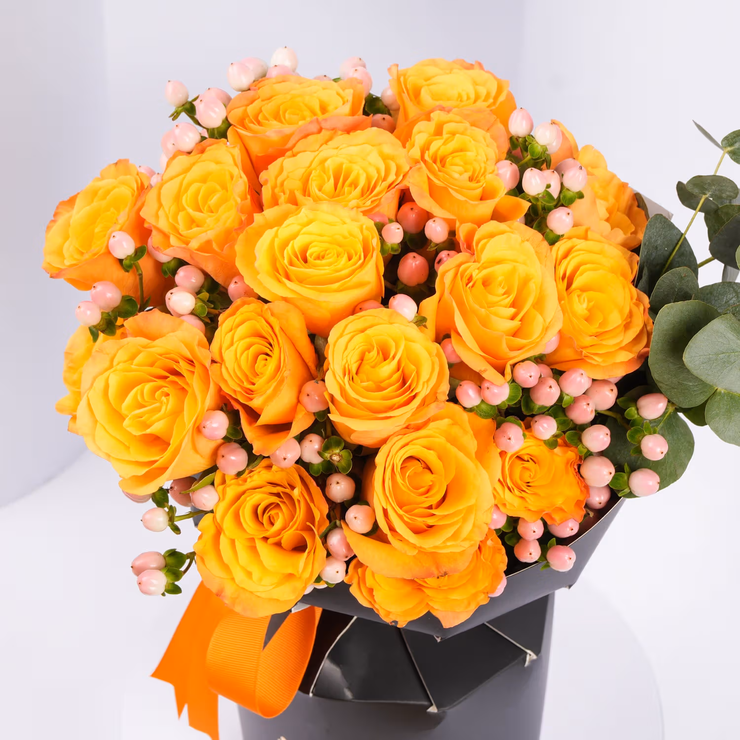 Sunset Splendor: Elegant Pink Rose and Gerbera Bouquet - Pink