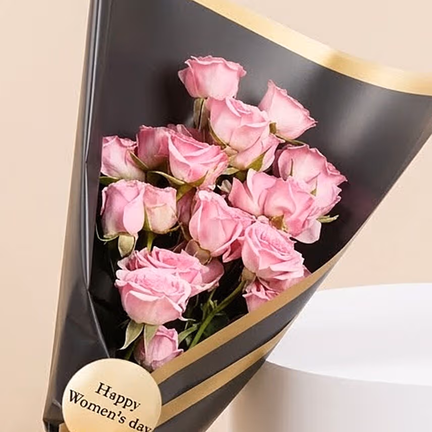 Happy Women's Day Spray Rose Bouquet